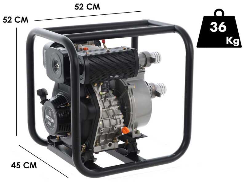 OUTLET - UTILIZZATO PER PROVA - BlackStone BD 5000 - Motopompa diesel autoadescante - Raccordi 50 mm