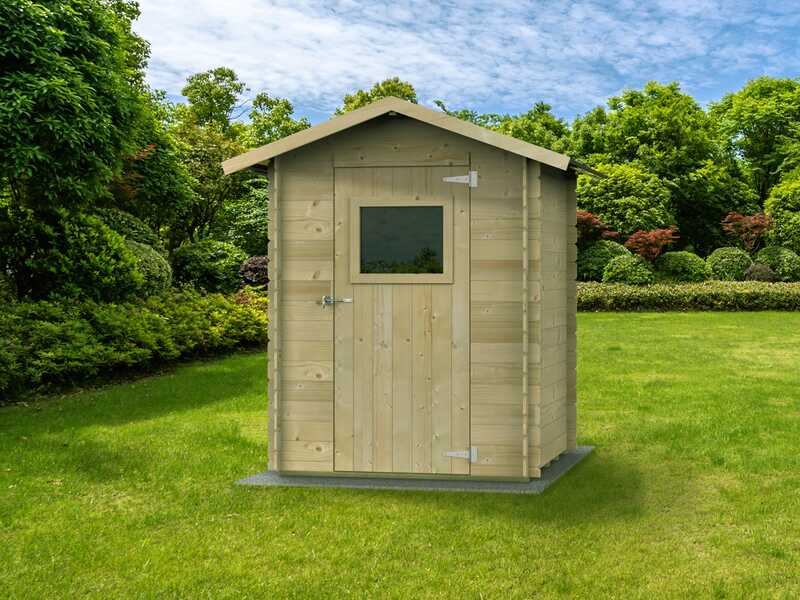 Alce Flavia 146x130 - Casetta da giardino in legno - Con finestra frontale - 146x130x194 cm