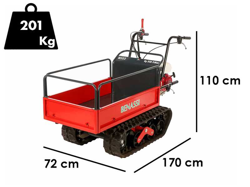 Benassi M503 - Motocarriola cingolata estendibile - Portata 550Kg