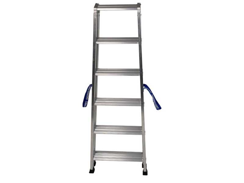 Gierre DoppiaSalita AL830, 2x6 gradini, 1.89 m - Scala doppia in alluminio - Altezza stimata operativa 2.89 m