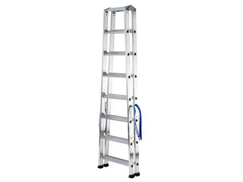 Gierre DoppiaSalita AL850, 2x8 gradini, 1.99 m - Scala doppia in alluminio - Altezza stimata operativa 3.36 m