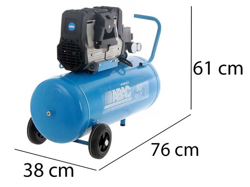 OUTLET - PICCOLI DIFETTI ESTETICI - ABAC MONTECARLO OS20P - Compressore aria elettrico monofase silenziato, oil-less - Motore 2 HP - 50 lt