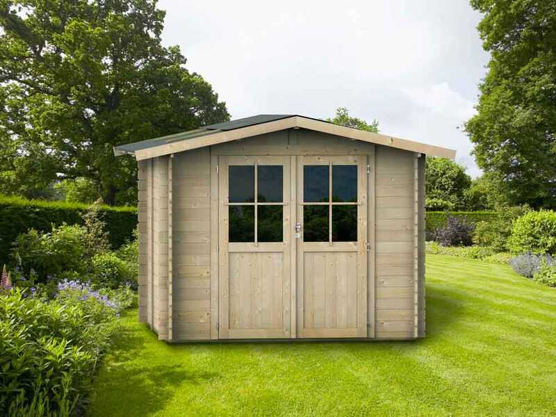 Alce Opera 215x250 - Casetta da giardino in legno - Con finestre e porta a doppia anta - 215x250x207 cm