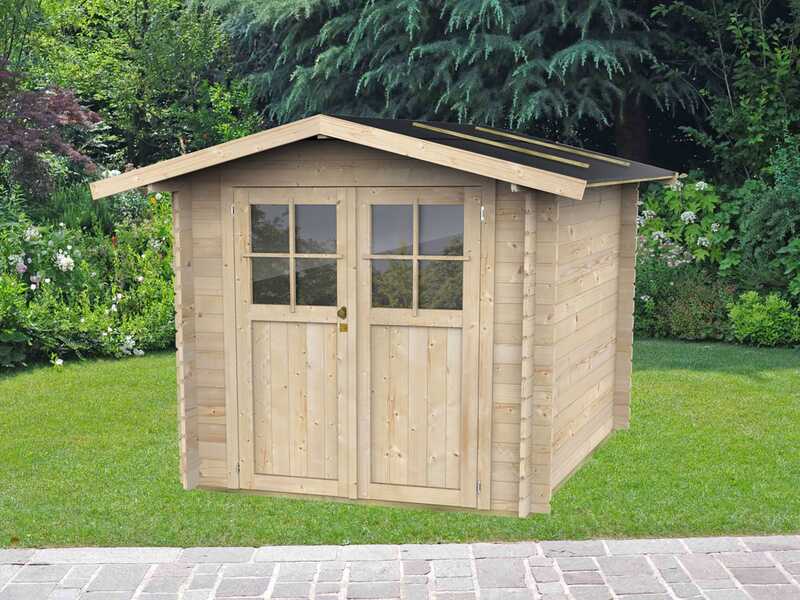 Alce Opera 215x180 - Casetta da giardino in legno - Con finestre e porta a doppia anta - 215x180x207 cm