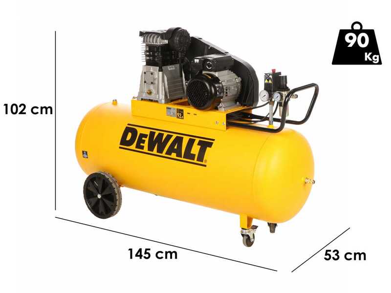 DeWalt DXCMB3M201HE - Compressore aria elettrico monofase a cinghia - Motore 3 HP &ndash; 200  lt