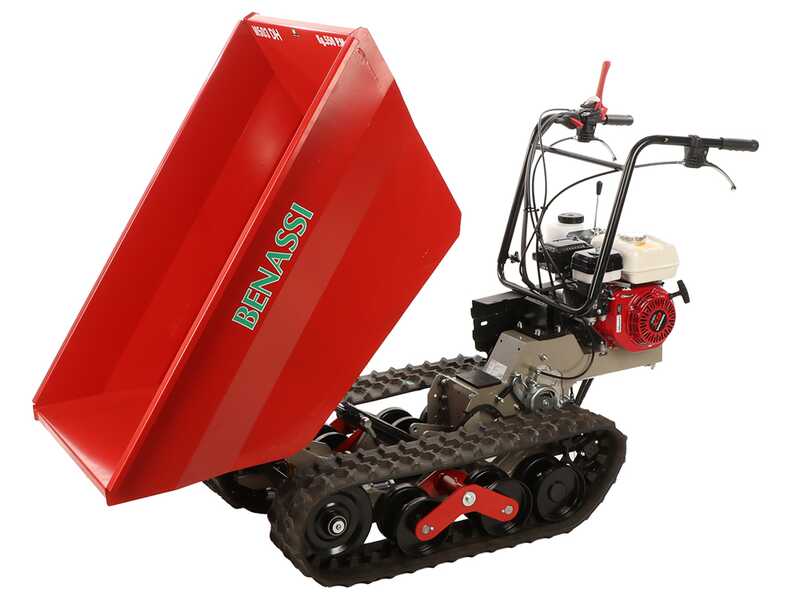 Benassi M503DH - Motocarriola cingolata - Cassone dumper idraulico - Portata 550Kg