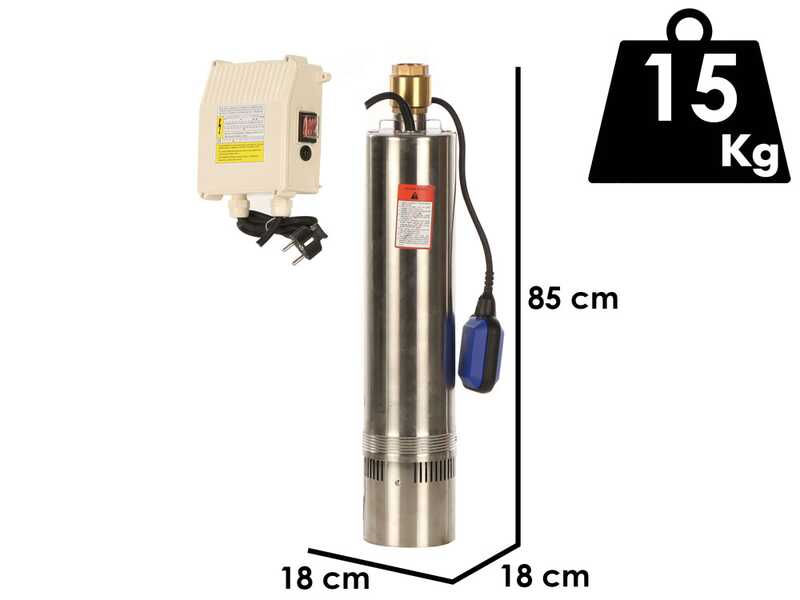 Ribimex PRPVC752/43F - Pompa sommersa per pozzi - 750 W - Acque chiare