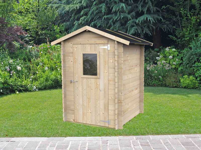 Alce Hobby 146x146 - Casetta da giardino in legno - Con finestra frontale - 146x146x204 cm