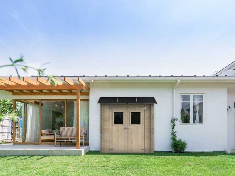 Alce Hobby 198x98 - Casetta da giardino in legno - Con finestre frontali - 198x98x197 cm