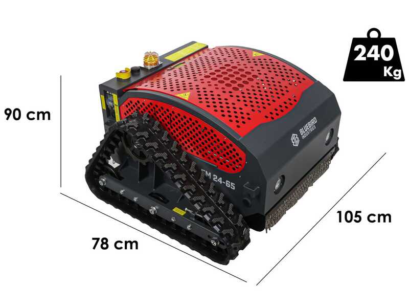 Blue Bird FM 24-65 - Robot Trinciaerba cingolato ibrido (scoppio + batteria) - Telecomandato