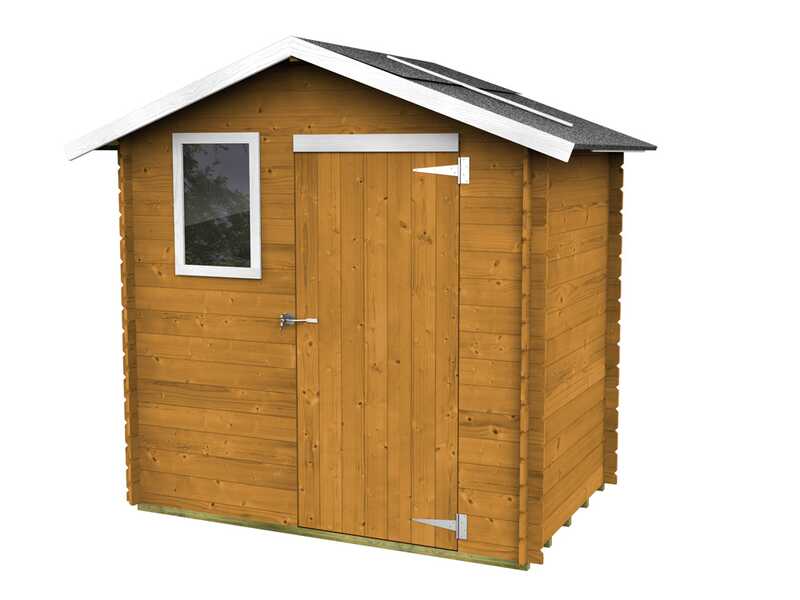 Alce Livia 198x130 larice - Casetta da giardino in legno - Con finestra frontale - 198x130x205 cm