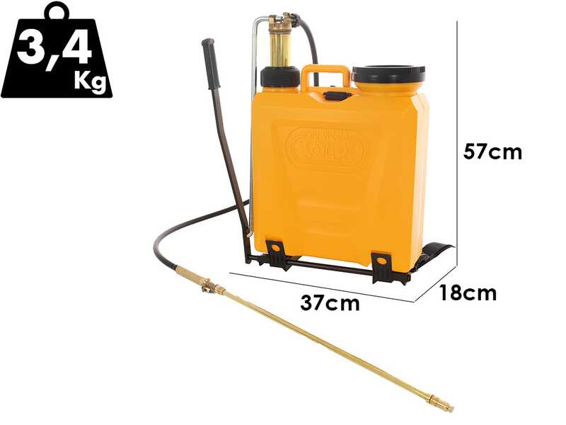 Volpi UNI 12L 81PSF  - Pompa irroratrice manuale - A spalla - Con lancia in ottone