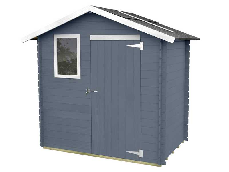 Alce Livia 198x130 grigio - Casetta da giardino in legno - Con finestra frontale - 198x130x205 cm