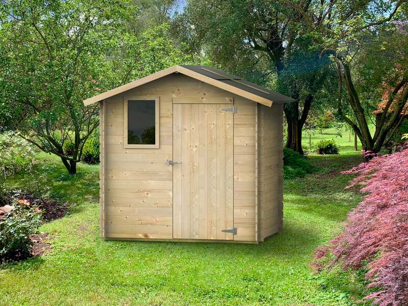 Alce Livia 198x130 - Casetta da giardino in legno - Con finestra frontale - 198x130x205 cm