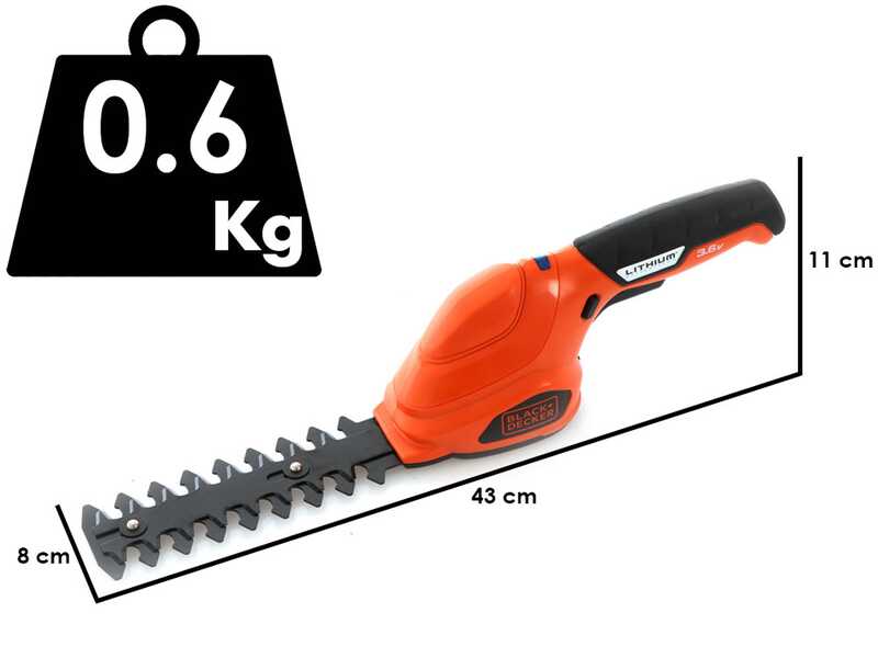 Black &amp; Decker GSL300-QW - Forbice tagliaerba a batteria - 3.6V 1.1Ah