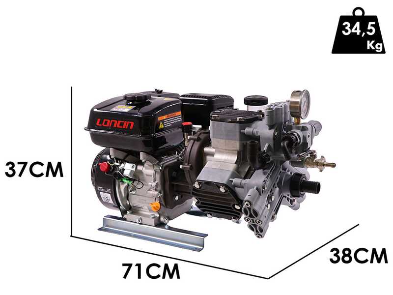 Comet MTP P40/20 BA (CE) - Motopompa irrorazione a scoppio - motore Loncin G200F  - versione per acidi e prodotti chimici