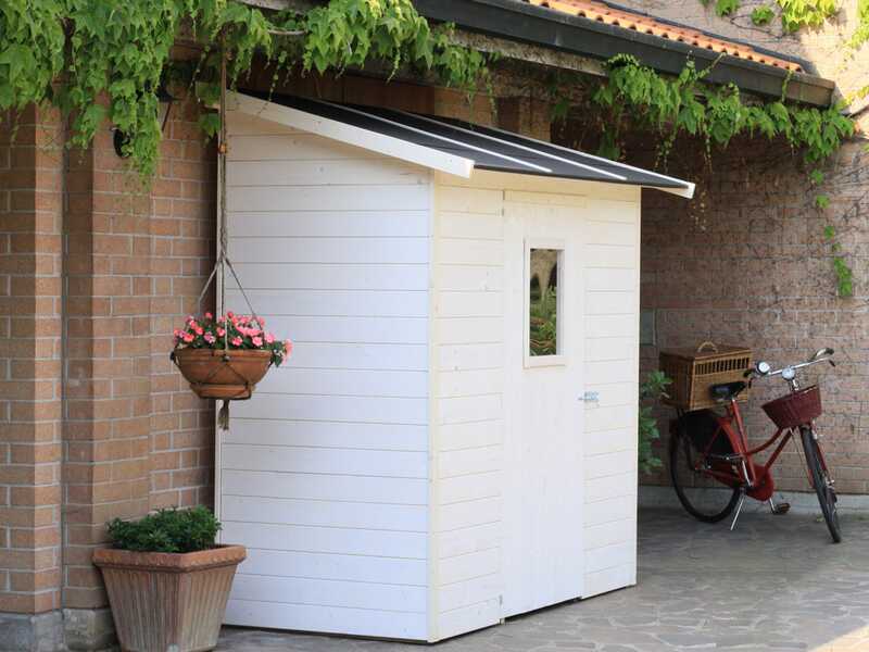 Alce Vaniglia 207x102 - Casetta da giardino in legno - Con finestra frontale - 207x102x222 cm