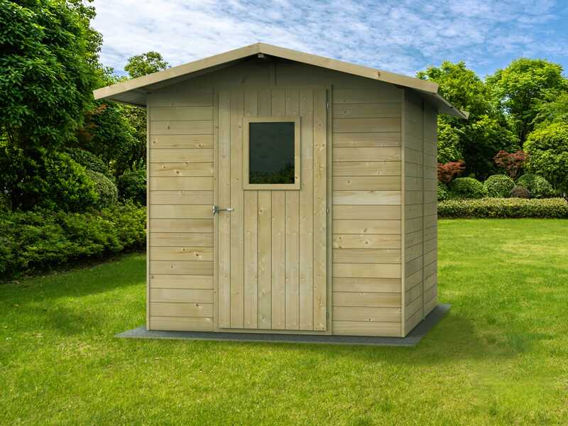 Alce Vaniglia 200x207  - Casetta da giardino in legno - Con finestra frontale - 200x207x214 cm