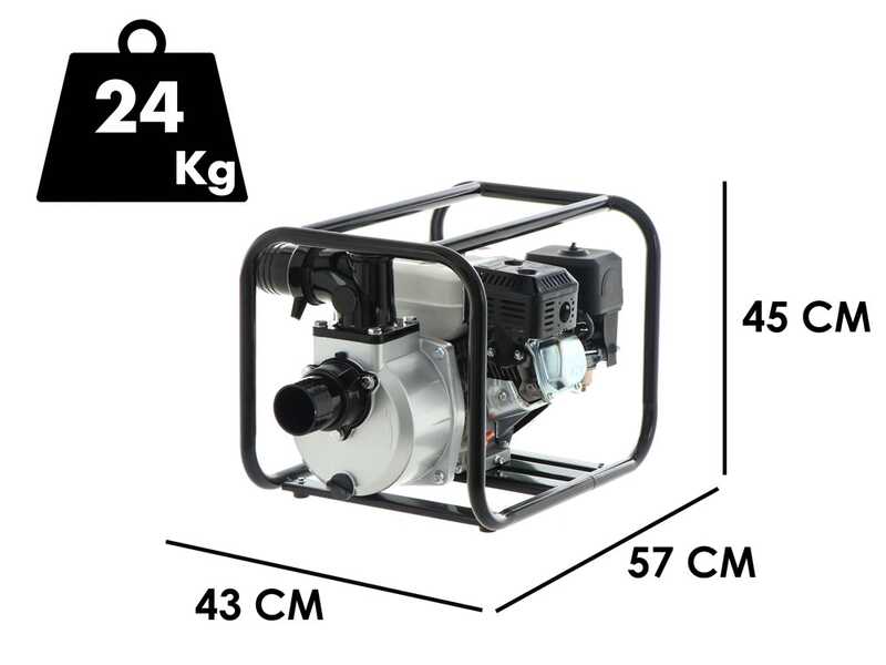 OUTLET - UTILIZZATO PER PROVA - Greenbay GB-WP 80 - Motopompa a scoppio - Raccordi da 80 mm