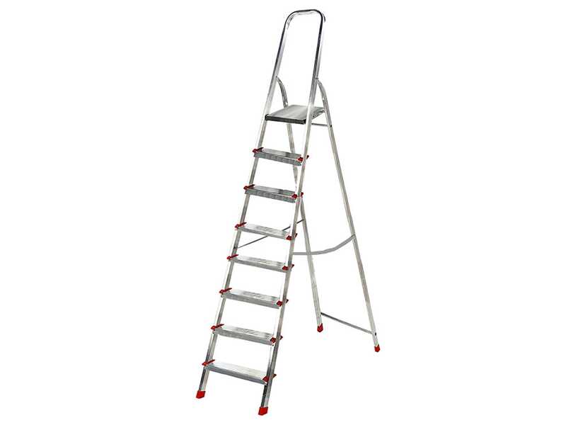 Scalandrino in alluminio con cavalletto Alice 8, 8 gradini,  2.37mt