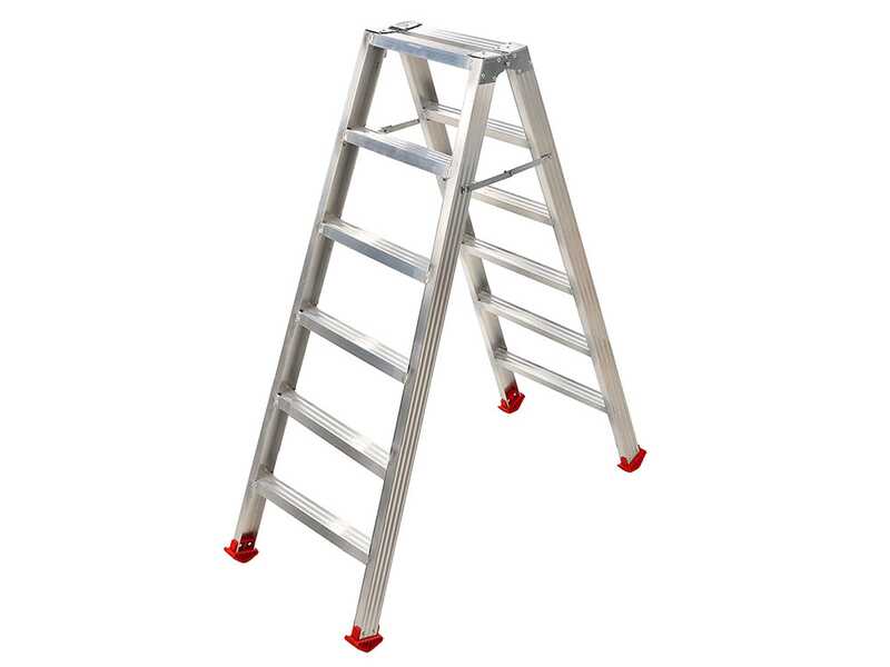 Scala in alluminio doppia 1031, 2x6 gradini, 1,41 mt