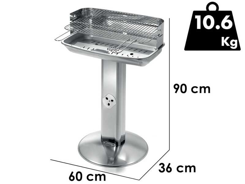 Ompagrill 60-40 Venus Inox - Barbecue a carbone