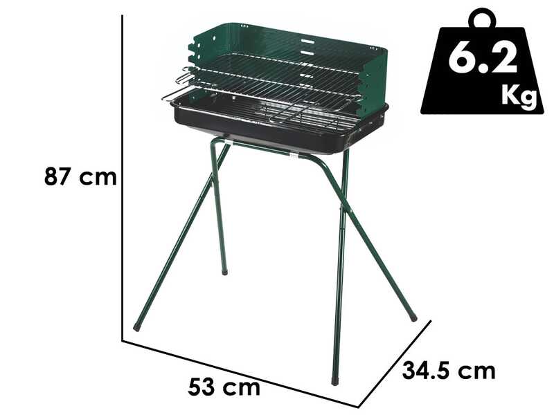 Ompagrill 60-40 Green - Barbecue a carbone