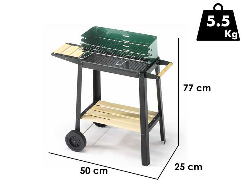 Ompagrill 50-25 Green/W - Barbecue a carbone