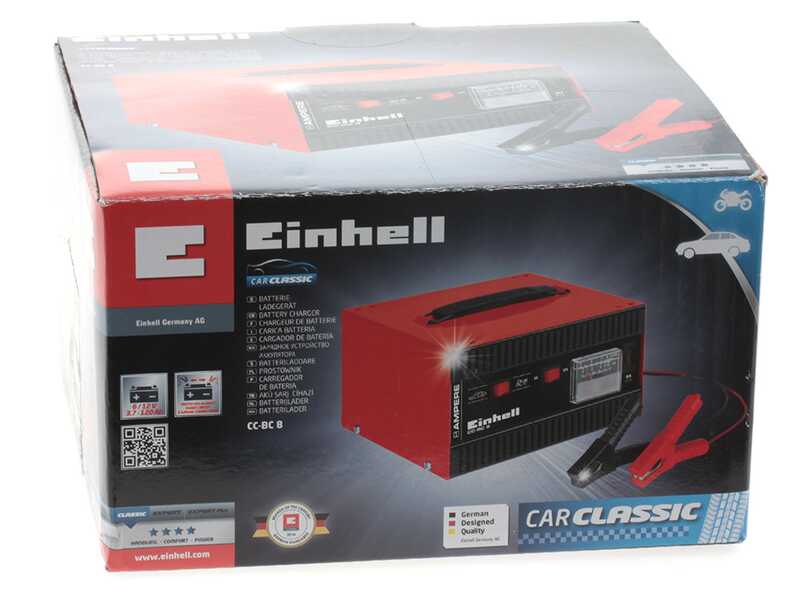 OUTLET - PICCOLI DIFETTI ESTETICI - Einhell CC-BC 8 - Caricabatterie auto e moto - 12V - batterie auto e moto fino a 120A