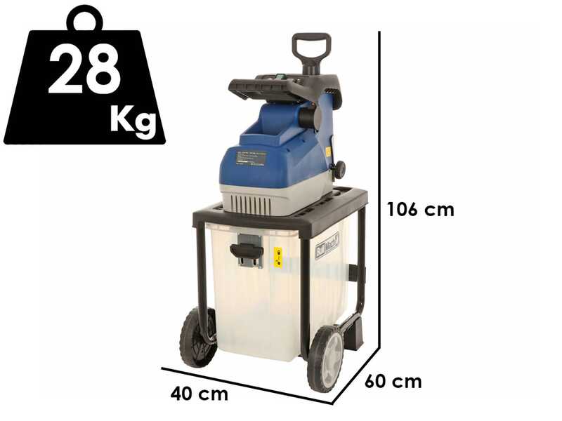 BullMach Tersic 45 Roller - Biotrituratore elettrico - Con cesto di raccolta