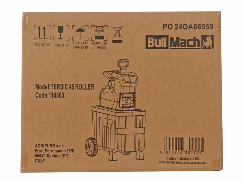 BullMach Tersic 45 Roller - Biotrituratore elettrico - Con cesto di raccolta