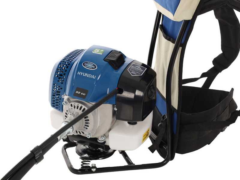 OUTLET - SENZA IMBALLO ORIGINALE - Hyundai TT-BG520-2 - Decespugliatore a zaino - 52 cc - a spalla, impugnatura singola, doppio filo