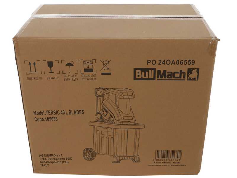 BullMach Tersic 40 L - Biotrituratore elettrico - Con cesto di raccolta