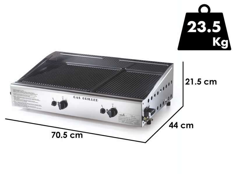 Ompagrill Double 4069/M - Plancha a gas
