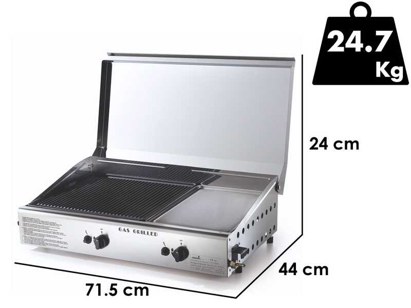 Ompagrill Double 4070/Cover/M - Plancha a gas