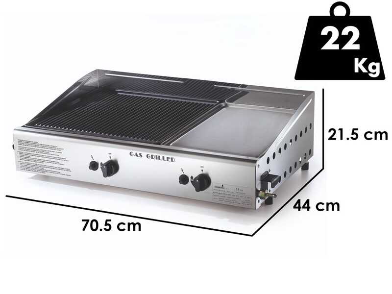 Ompagrill Double 4070/M - Plancha a gas