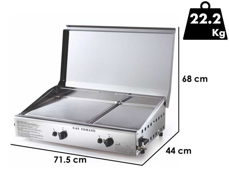 Ompagrill Double 4071/Cover/M - Plancha a gas con coperchio