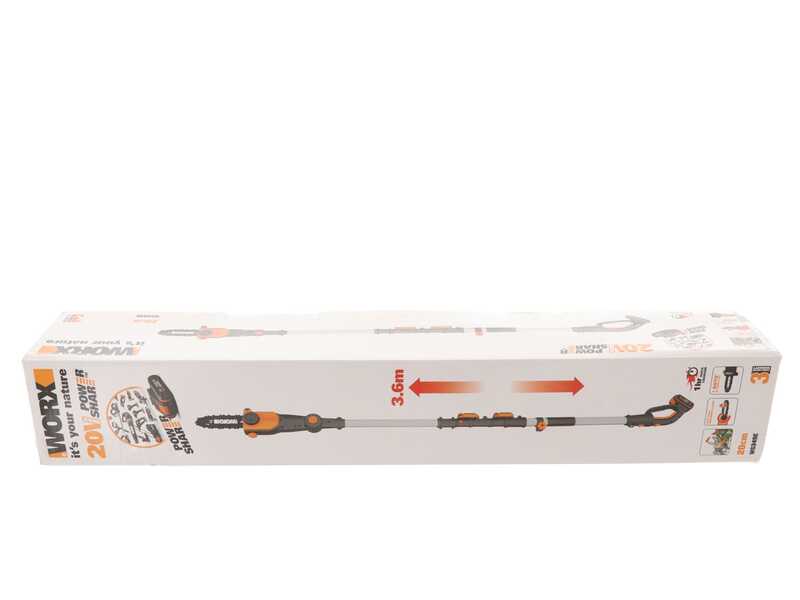 OUTLET - UTILIZZATO PER PROVA - Worx WA0307- Accessorio potatore per asta di prolunga - SENZA BATTERIA E CARICABATTERIA