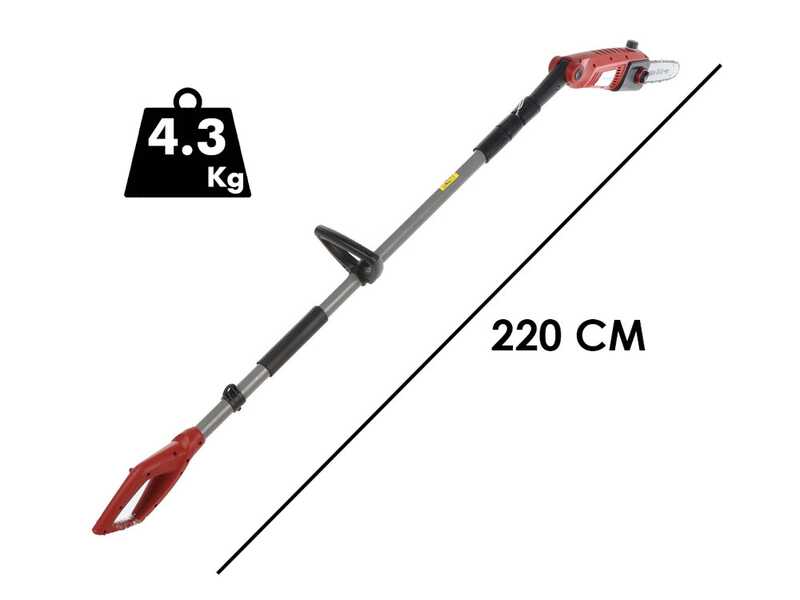 OUTLET - SENZA IMBALLO ORIGINALE - GeoTech PT 750 - Potatore elettrico su asta telescopica - Lama da 19cm