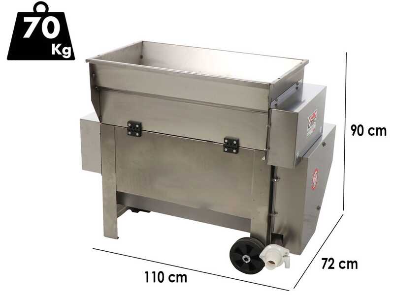 OUTLET - DA ESPOSIZIONE - Grifo DVEP20IR - Diraspatrice elettrica in INOX con pompa e rulli - Con protezioni incluse