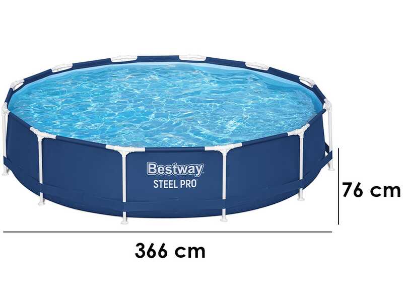 OUTLET - SENZA IMBALLO ORIGINALE - Bestway Steel Pro 56706 - Piscina Rotonda per 5-6 Persone