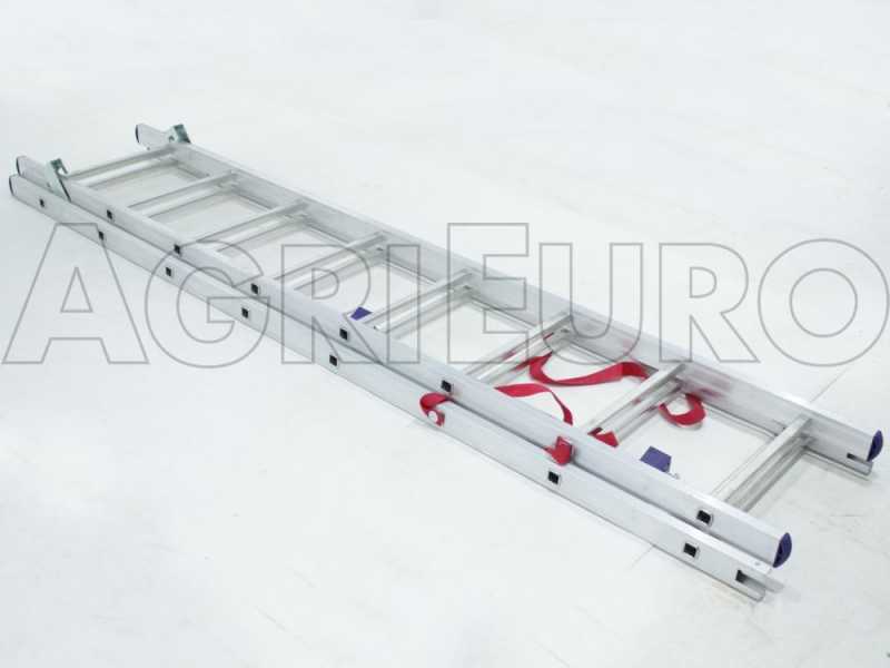 Facal Stilo, 2x8 gradini, 3.70 mt - Scala telescopica in alluminio allungabile