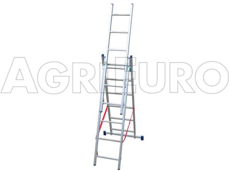 Facal Stilo SL180-3, 3x6 gradini, 3.42 m - Scala telescopica in alluminio allungabile - Altezza stimata operativa 4.88 m