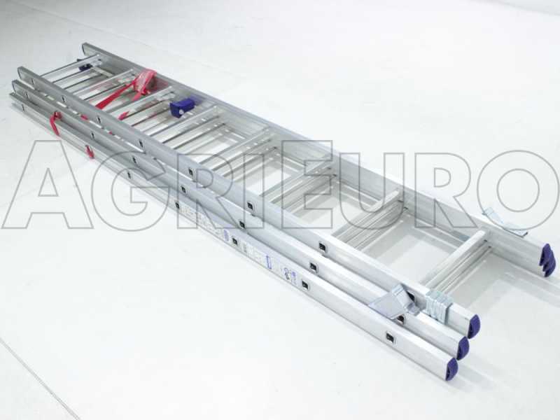Scala professionale in alluminio a pioli da 12 Metri in 2 pezzi allungabile