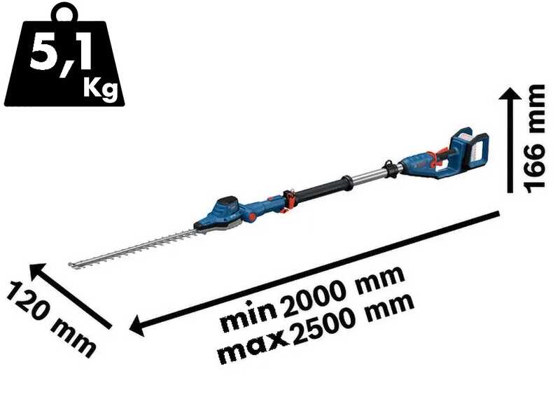 Bosch Professional GHE 18V-50T - Tagliasiepi a batteria su asta - 18V 4Ah