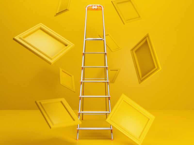 Colombo Attica, 7 gradini, 1.52mt - Scalandrino in alluminio con cavalletto