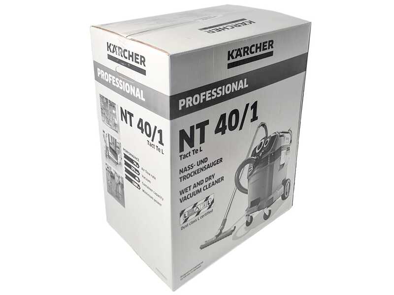 Karcher Pro NT 40/1 Tact Te L - Aspiratore solidi/liquidi - vano raccolta 40 lt - 1380W