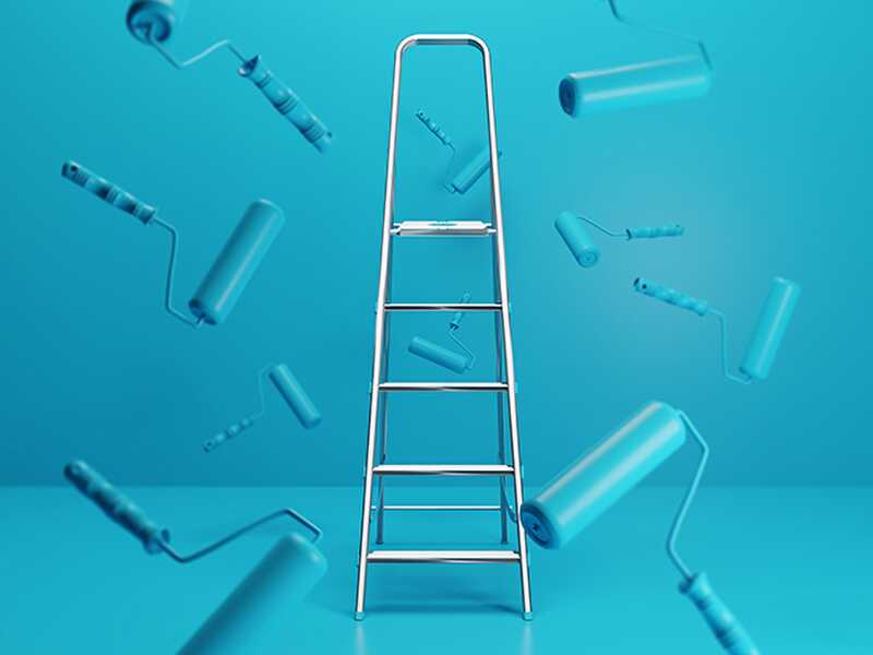 Colombo Libellula, 5 gradini, 1.06mt - Scalandrino in alluminio con cavalletto