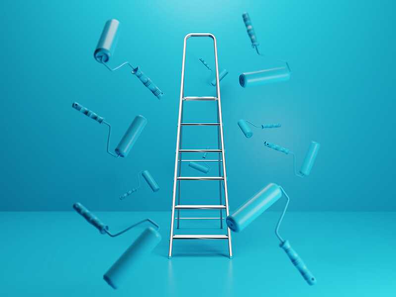 Colombo Libellula, 6 gradini, 1.89mt - Scalandrino in alluminio con cavalletto