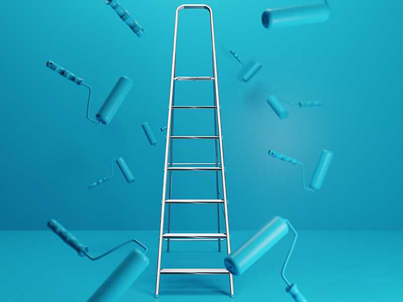 Colombo Libellula, 7 gradini, 2.12mt - Scalandrino in alluminio con cavalletto